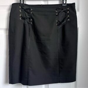 Vintage Cache Skirt black 8 Medium Women pencil corset mini goth grunge
